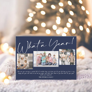 Tarjeta Año Nuevo moderno qué guión de un año 3 fotos