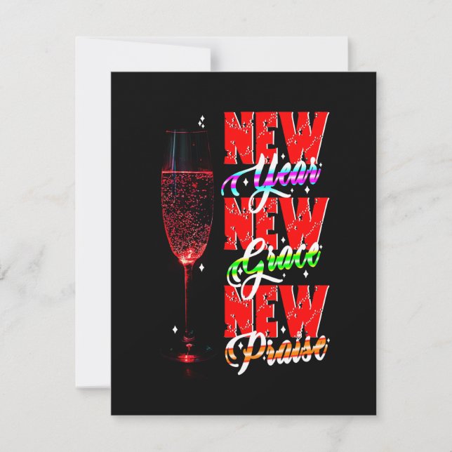 Tarjeta Año Nuevo Nueva Gracia Nuevo Elogio (Anverso)