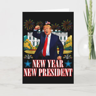 Tarjeta Año Nuevo Nuevo Presidente Trump 2025 Feliz Año Nu