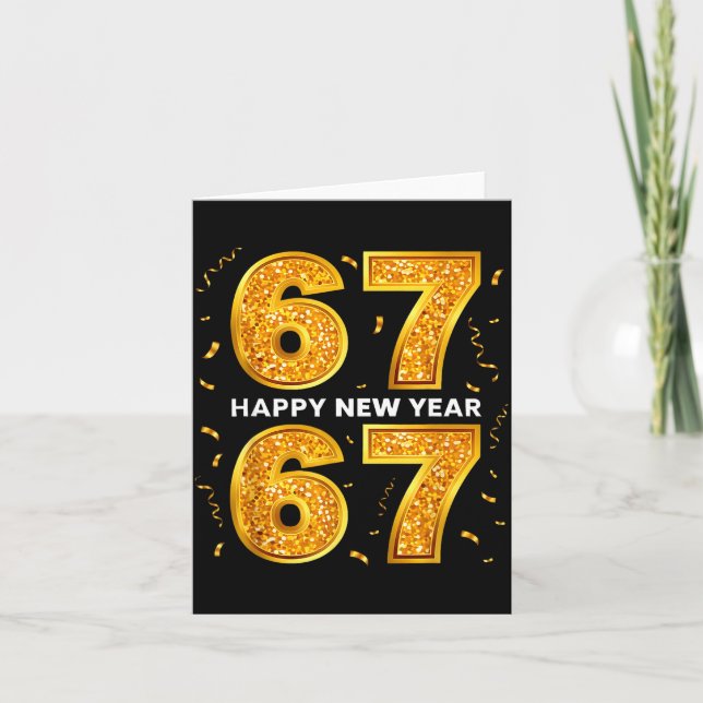 Tarjeta Año Nuevo Seis Siete 6 7 Meme Divertido Feliz Año  (Anverso)