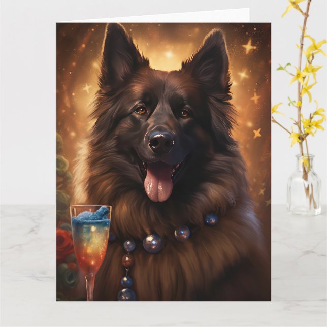 Tarjeta Año nuevo Tervuren de Bélgica (flor amarilla)