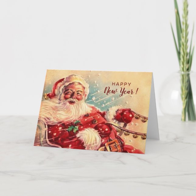 Tarjeta Año Nuevo y Santa (Anverso)