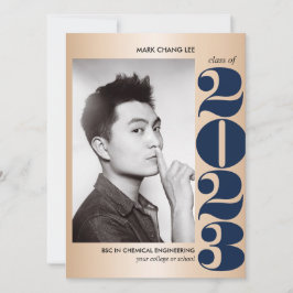 TARJETA AÑO ORO | GRADUACIÓN DE FOTOGRAFÍAS DE NAVY BLUE C