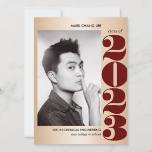 TARJETA AÑO ORO   GRADUACIÓN DE FOTOS DE BURGUNDY COLLEGE