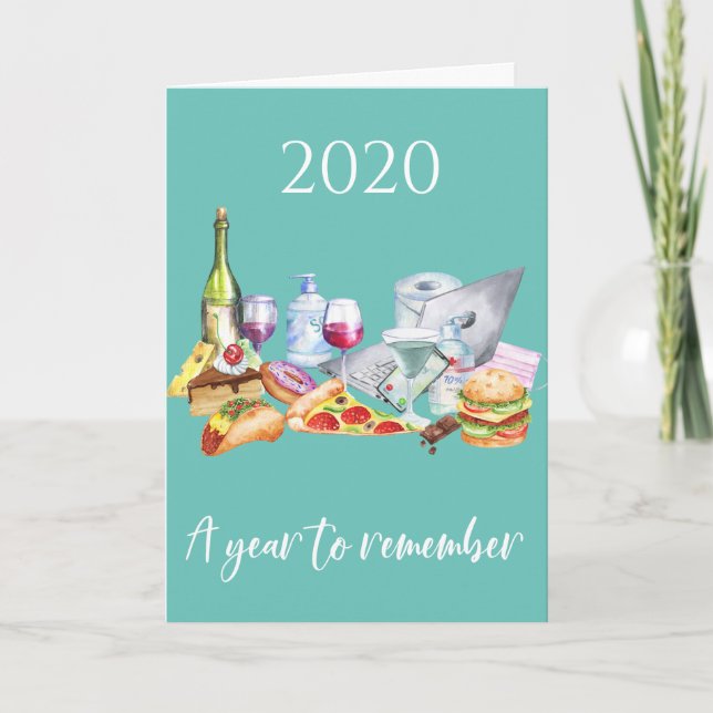Tarjeta Año para recordar 2020 Covid Fast Food Snack (Anverso)