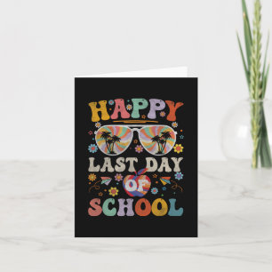 Tarjeta Años 70 Feliz último día de clases Groovy Teachers