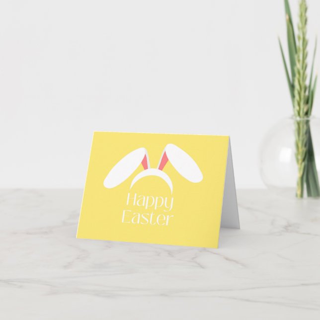 Tarjeta Años de conejo blanco feliz de Pascua (Anverso)
