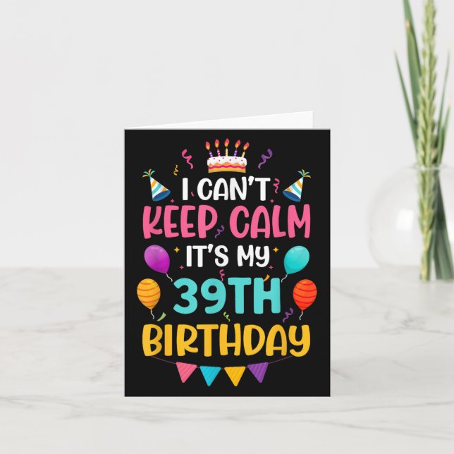 Tarjeta &# años de edad No puedo estar tranquilo Es mi &# (Anverso)