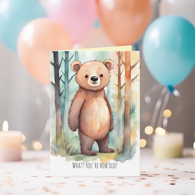 Tarjeta Años de oso divertidos Cumpleaños (Cute and funny birthday card for older adults.)