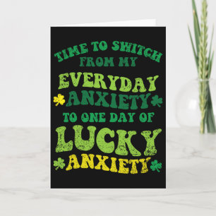 Tarjeta Ansiedad Afortunada Día De San Patricio Shamrock C