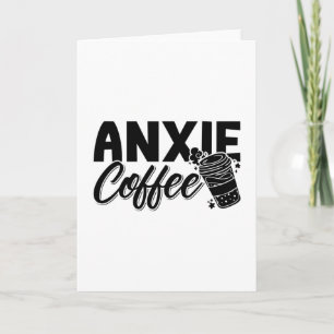 Tarjeta Ansiedad en la salud mental Conciencia del café An