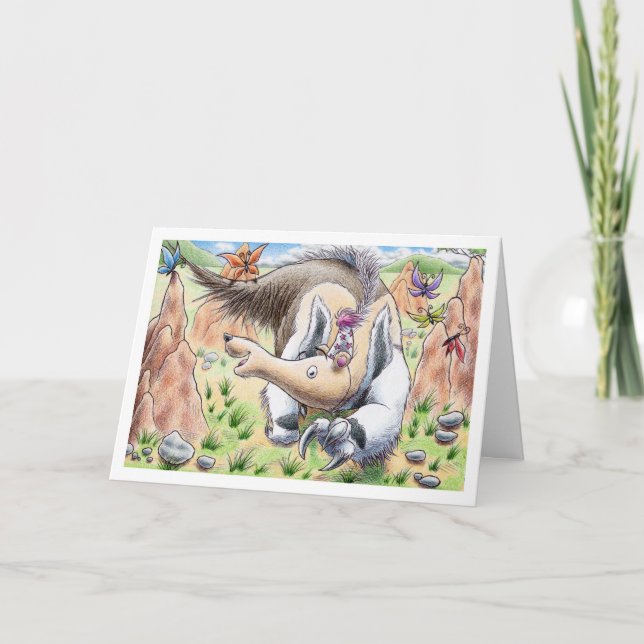 Tarjeta Anteater del cumpleaños (Anverso)