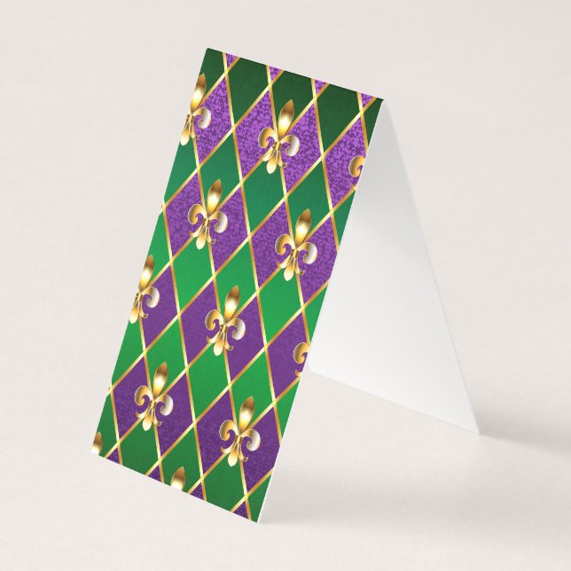 Tarjeta Antecedentes de joyas Mardi Gras (Reverso)