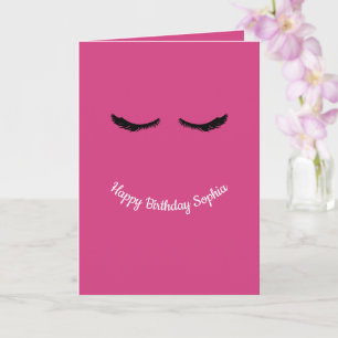 Tarjeta Anteojos rosados negros Glam Cumpleaños Personaliz