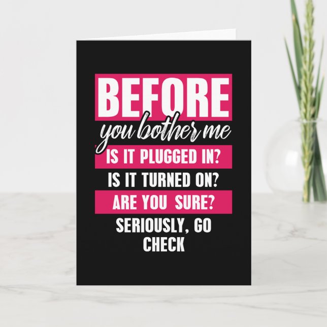Tarjeta Antes de molestarme, ¿qué te parece? (Anverso)
