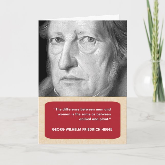 Tarjeta anti-El día de San Valentín Hegel (Anverso)