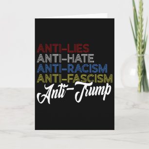 Tarjeta Anti Mentiras Anti Odio Anti Racismo Anti Fascismo