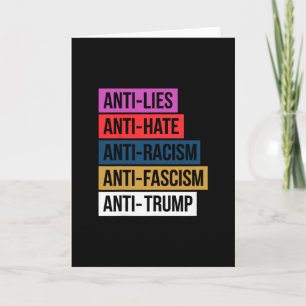 Tarjeta Anti Odio Mentiras Racismo Fascismo Resistir Prote