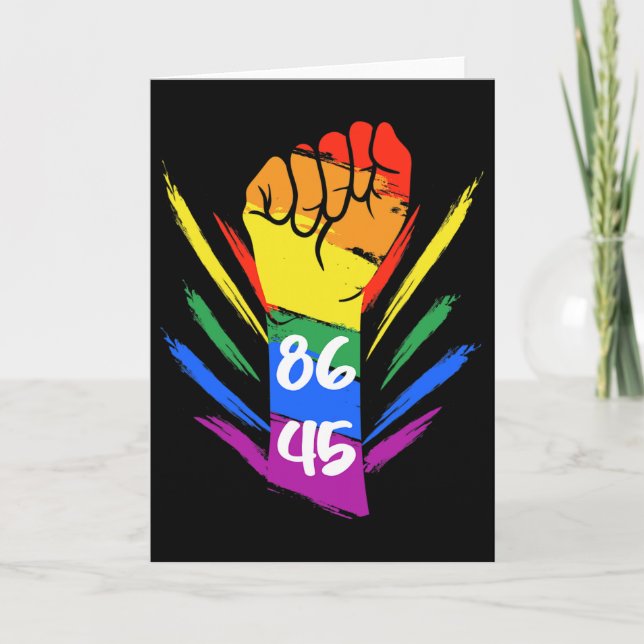 Tarjeta Anti Trump 8645 Lgbtq+  (Anverso)