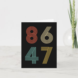 Tarjeta Anti Trump 8647 86 47 Impeach 47 Retro