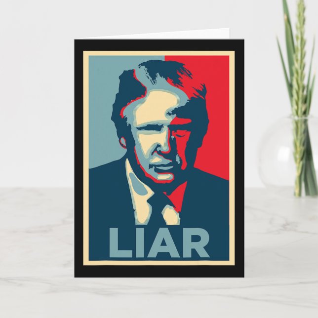 Tarjeta Anti Trump Obama Hope Poster Liar  (Anverso)
