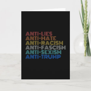 Tarjeta Anti Trump Odio Mentiras Racismo Fascismo Ism Resi