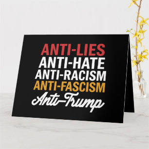 Tarjeta Anti Trump Odio Mentiras y Fascismo Resistir Anti 