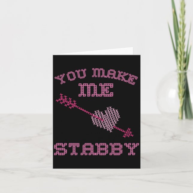 Tarjeta Anti Valentine Ugly Valentines Day Feeling Stabby  (Anverso)