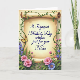 Tarjeta antigua de Día de las Madres con rollo