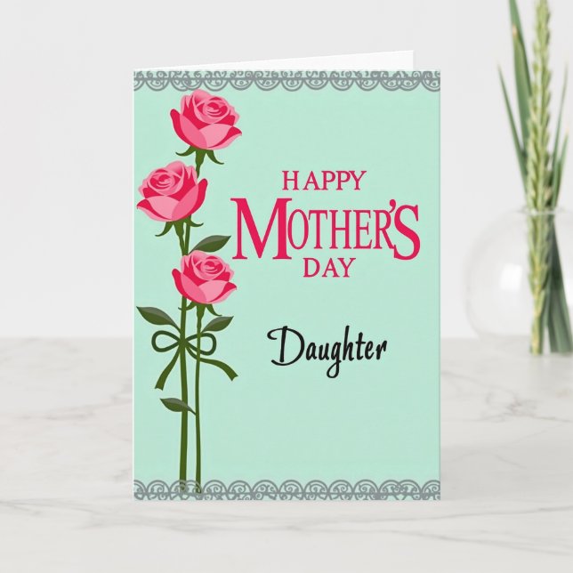 Tarjeta antigua de flores para el Día de la Madre (Anverso)