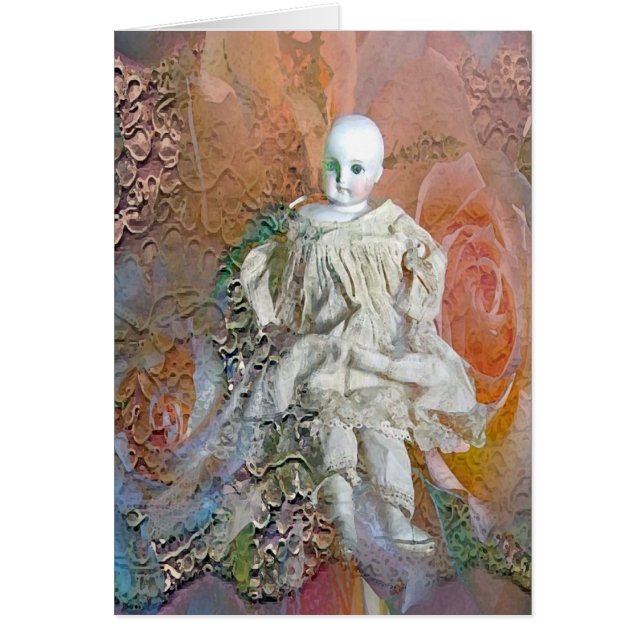 Tarjeta antigua de la muñeca (Frente)