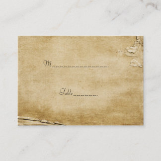 Tarjeta antigua de mesa de papel