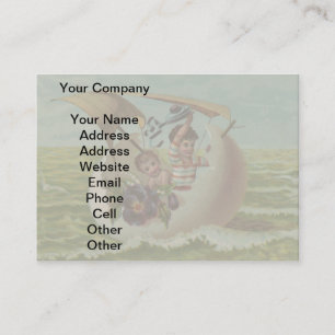 Tarjeta antigua de Pascua para niños de huevos de 