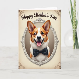 Tarjeta antigua del día de la madre perrito