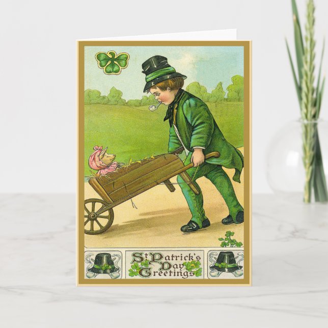 Tarjeta antigua del día de San Patricio (Anverso)