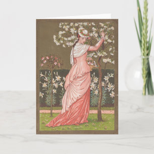 Tarjeta Antigua del Día de San Valentín Floral, Er