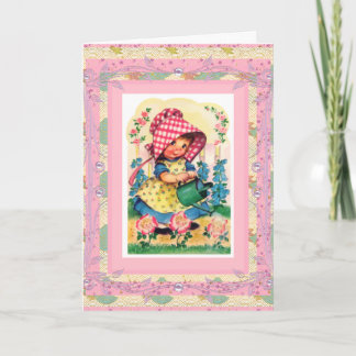Tarjeta Antigüa Feliz Cumpleaños a Niña Pequeña