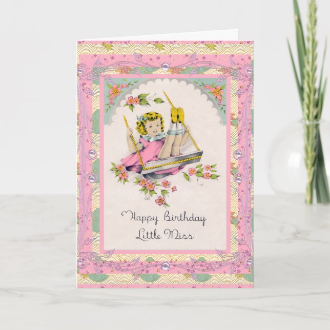 Tarjeta Antigüa Feliz Cumpleaños a Niña Pequeña (Anverso)
