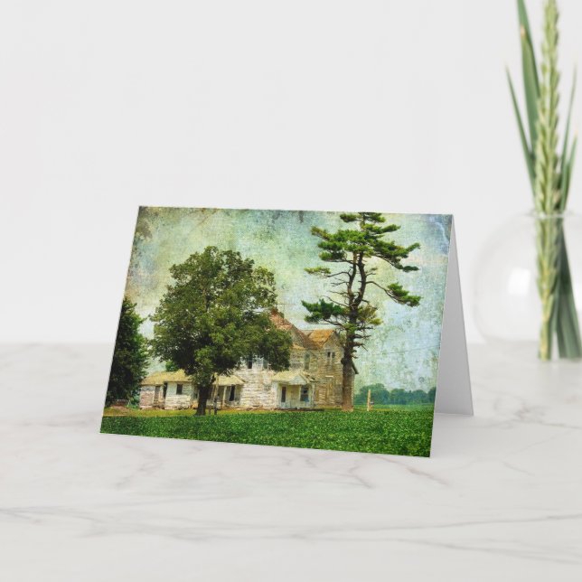 Tarjeta Antigua granja en la Iowa rural (Anverso)