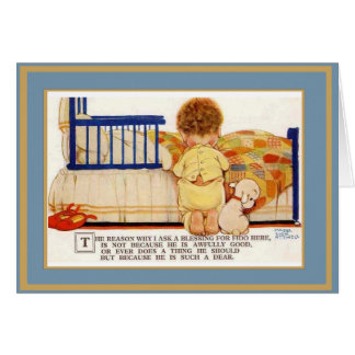 Tarjeta antigua niños perro
