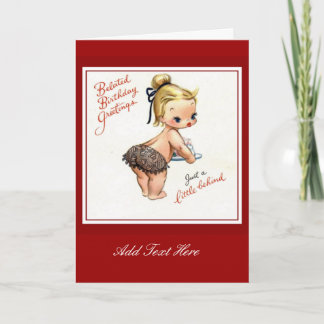 Tarjeta antigua para niña Feliz cumpleaños atrasad
