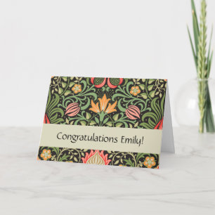 Tarjeta Antigüedad floral persa William Morris