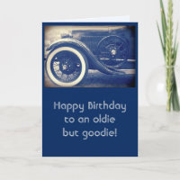 Antiguo Classic Car Blue Happy Birday