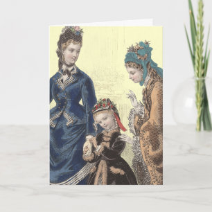 Tarjeta Antiguo Ilustracion francés de moda por Heloise Le