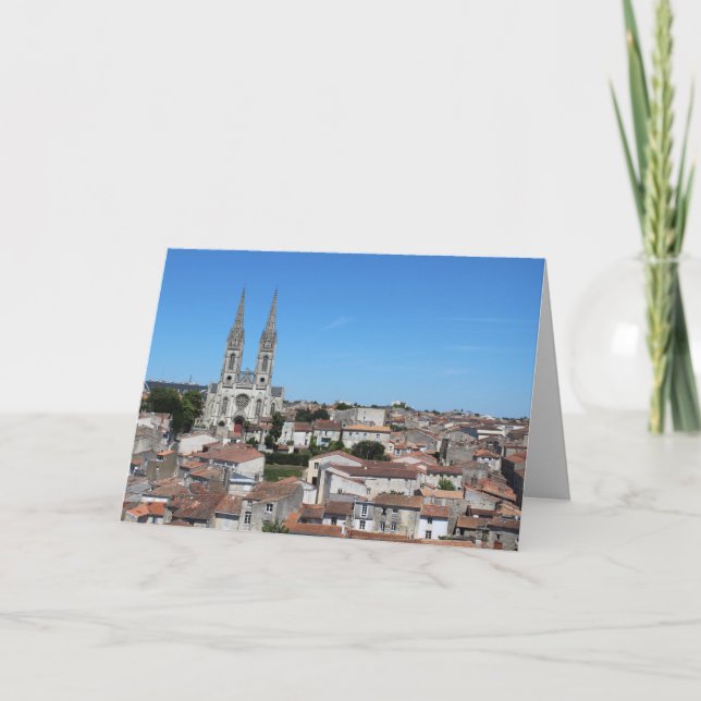 Tarjeta Antiguo pueblo de Niort Skyline, Francia (Anverso)