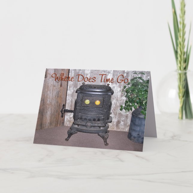 Tarjeta Antiguo salón de personalizar Stove en cualquier o (Anverso)