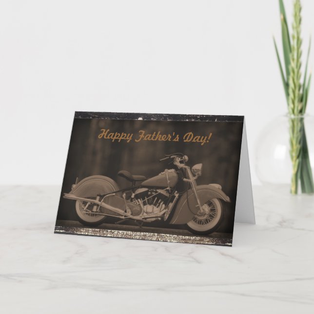 Tarjeta Antiqued de la foto de la motocicleta (Anverso)