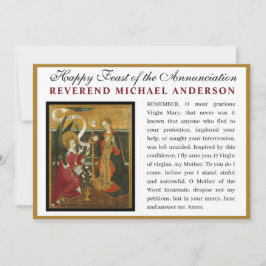 Tarjeta Anunciación católica Oración Virgin Mary Memorare