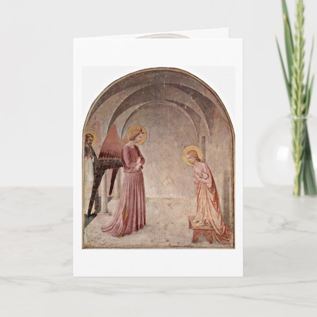 Tarjeta Anunciación Con Santo Dominic Por Fra Angelico (Anverso)