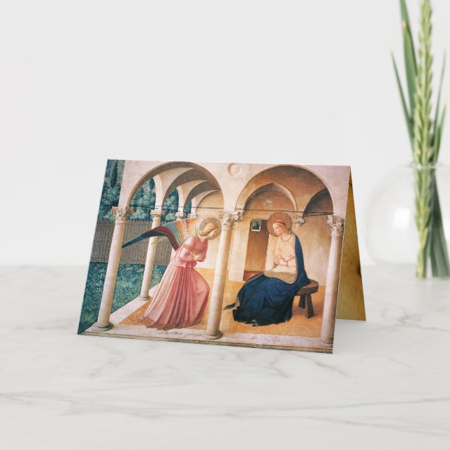 Tarjeta ANUNCIACIÓN Fra Beato Angelico Vieja Bendición Irl (Anverso)